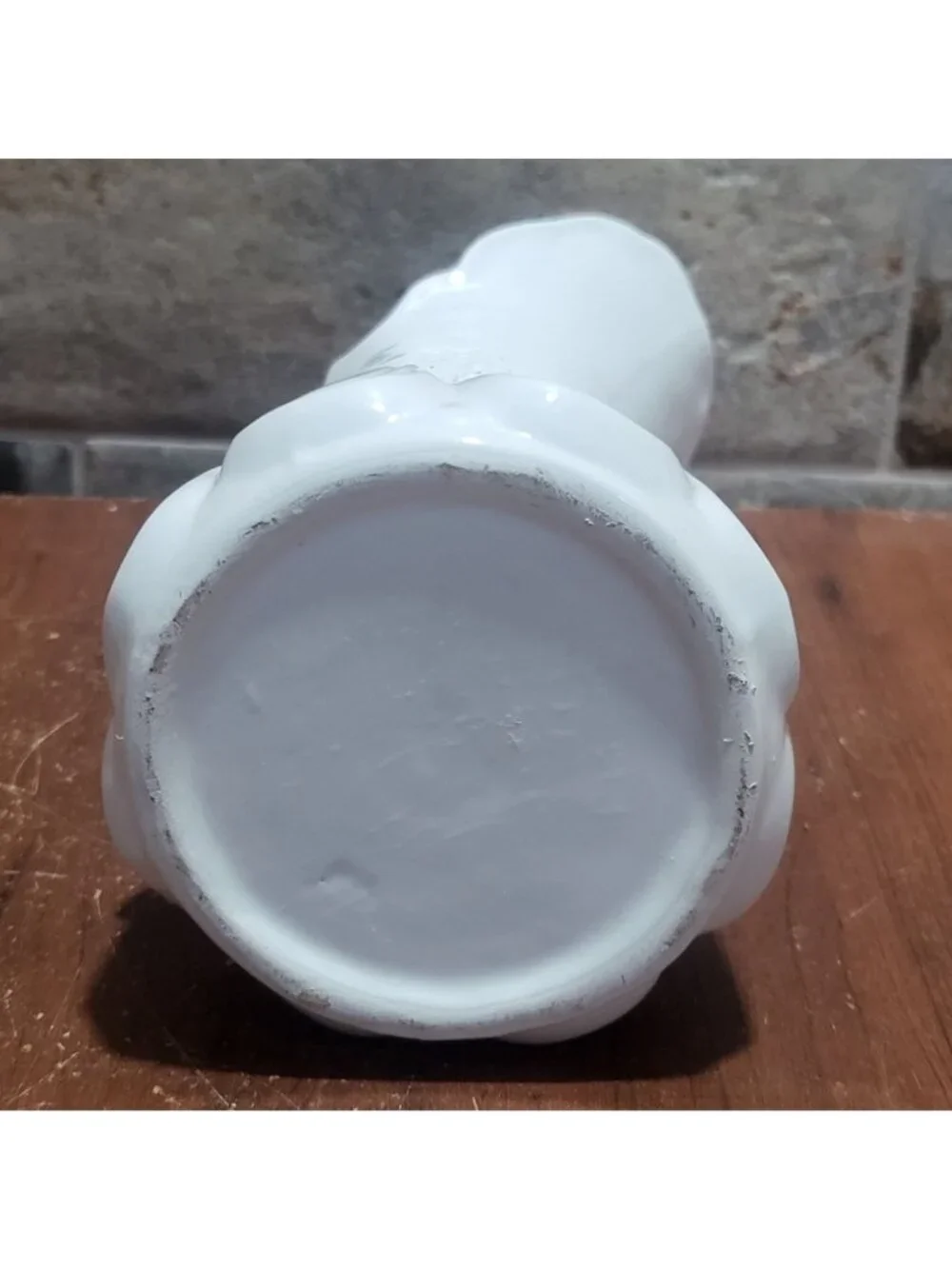 Vintage White Ironstone Water Pitcher Scallop Design